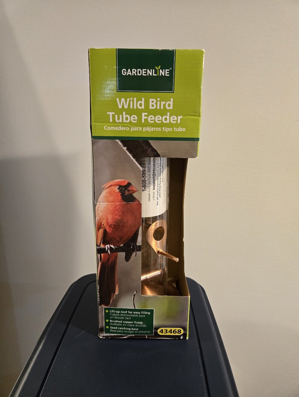 Gardenline Copper Finish Wild Bird Tube Feeder - Copper